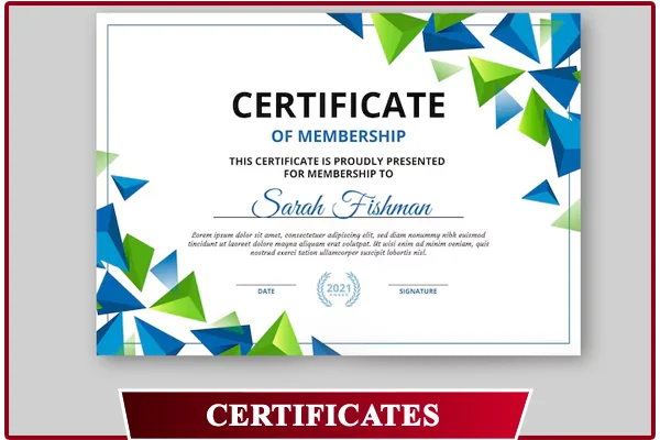 Certificates